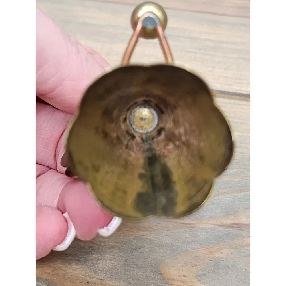 ONE VINTAGE BRASS AND COPPER ANGEL CANDLE HOLDER 2.5 inches tall